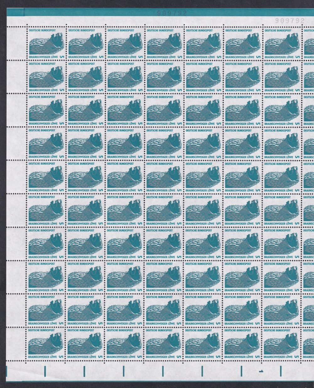 1990. Deutsche Bundespost Berlin – (Braunschweigi Oroszlán), teljes ív