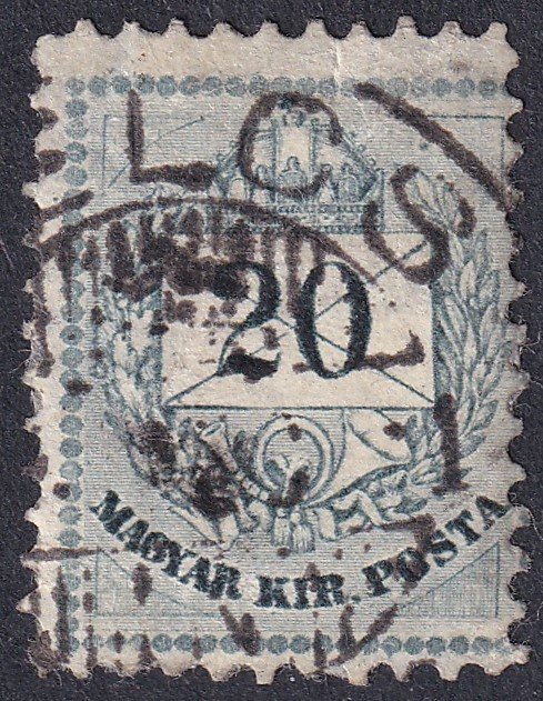1881. Színesszámú 20 kr – kecskenyre fogazva (18 mm)!!
