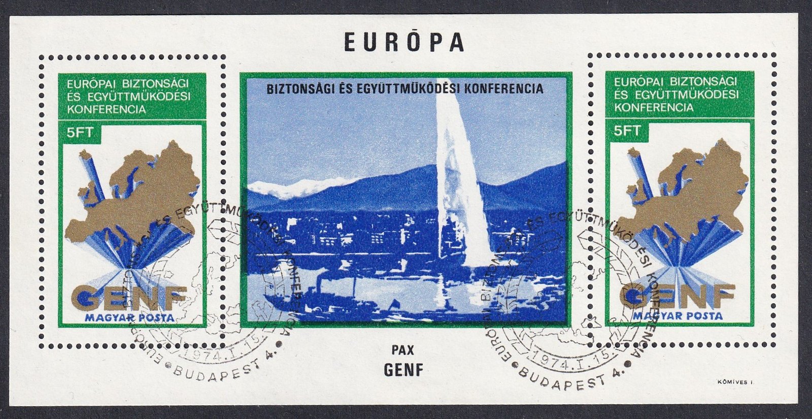 IMG_20251001_0001.1 1974. Európai Biztonsági és Együttműködési Konferencia blokk alkalmi bélyegzéssel