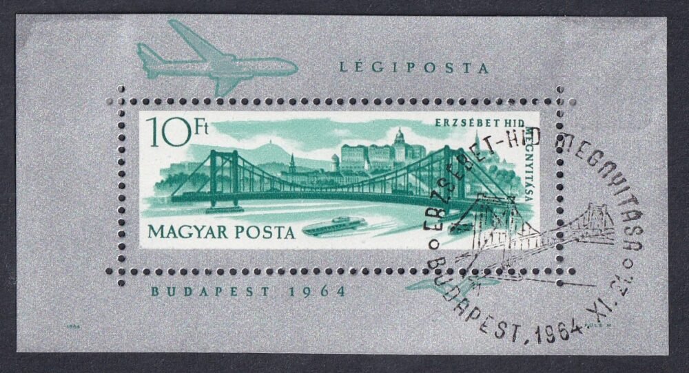 1964. Lánchíd blokk, alkalmi bélyegzéssel