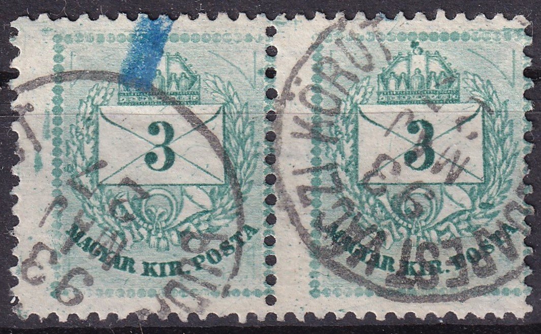 1881. II. 3 kr /E/ erősen elfogazott pár
