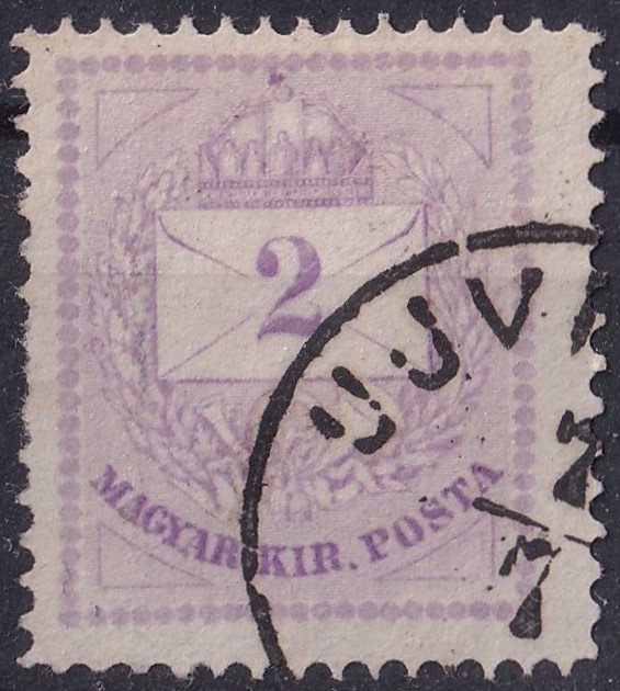 1874. 2 kr, 13¼:12¾ - szabályos vegyes fogazás