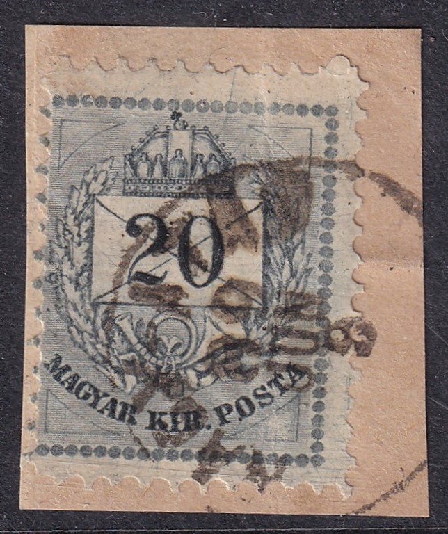 1881. 20 krajcár – jobb felső háromszög függőleges befogója javítva.