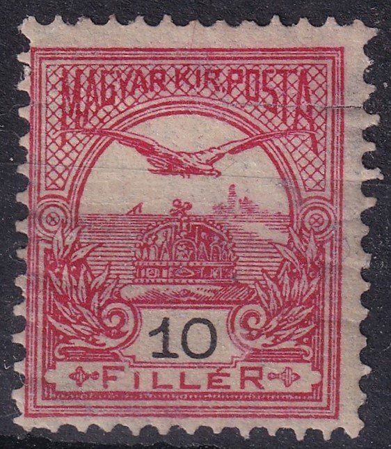 1904. Turul 10 fillér – falcos, kisebb, szokásos gumirepedésekkel