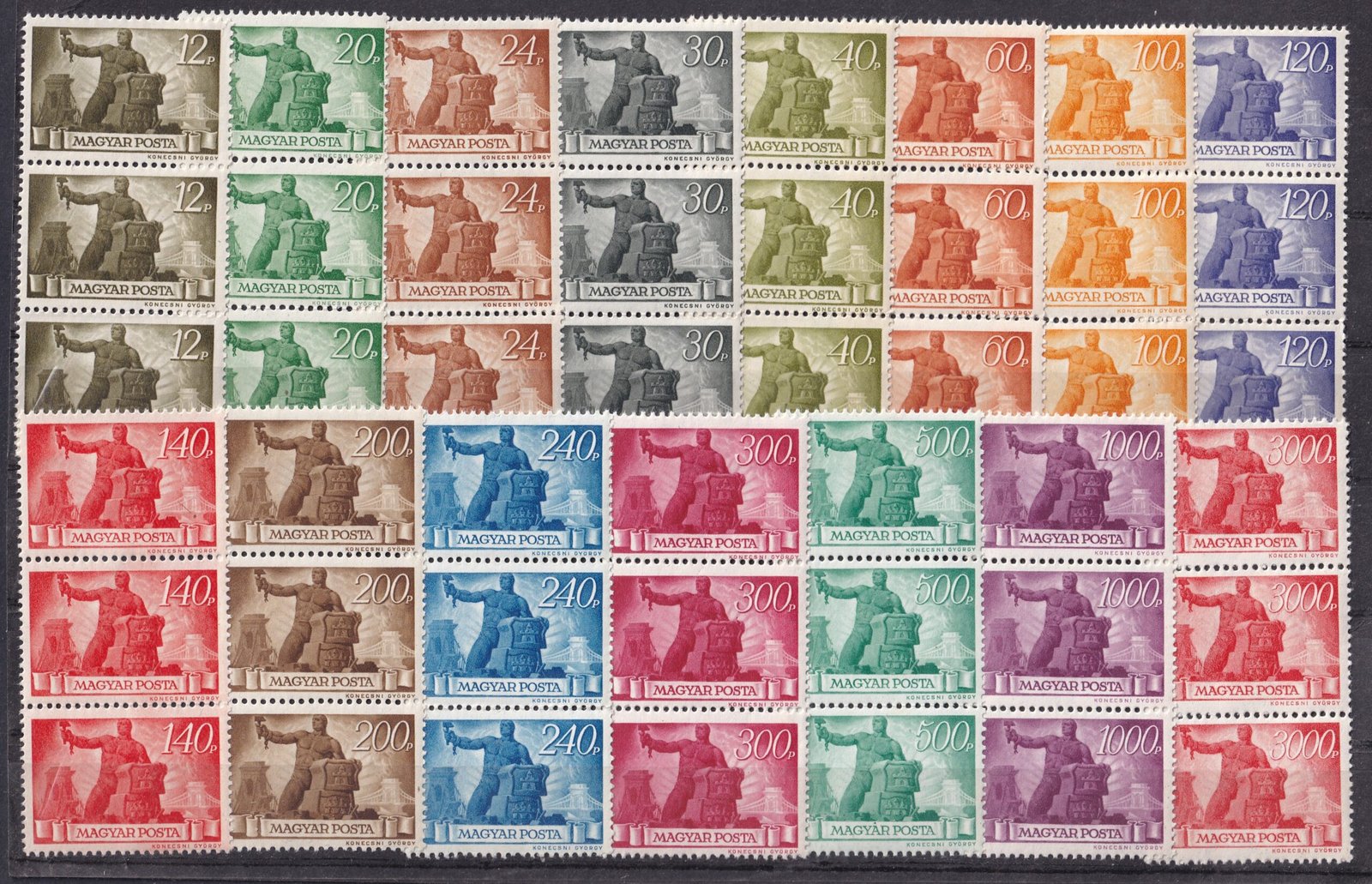 1945/1946. Újjáépítés sor 3-as csíkokban