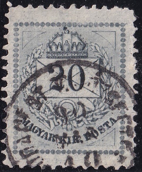 1881. 20 kr magasra fogazva (26,5 mm)