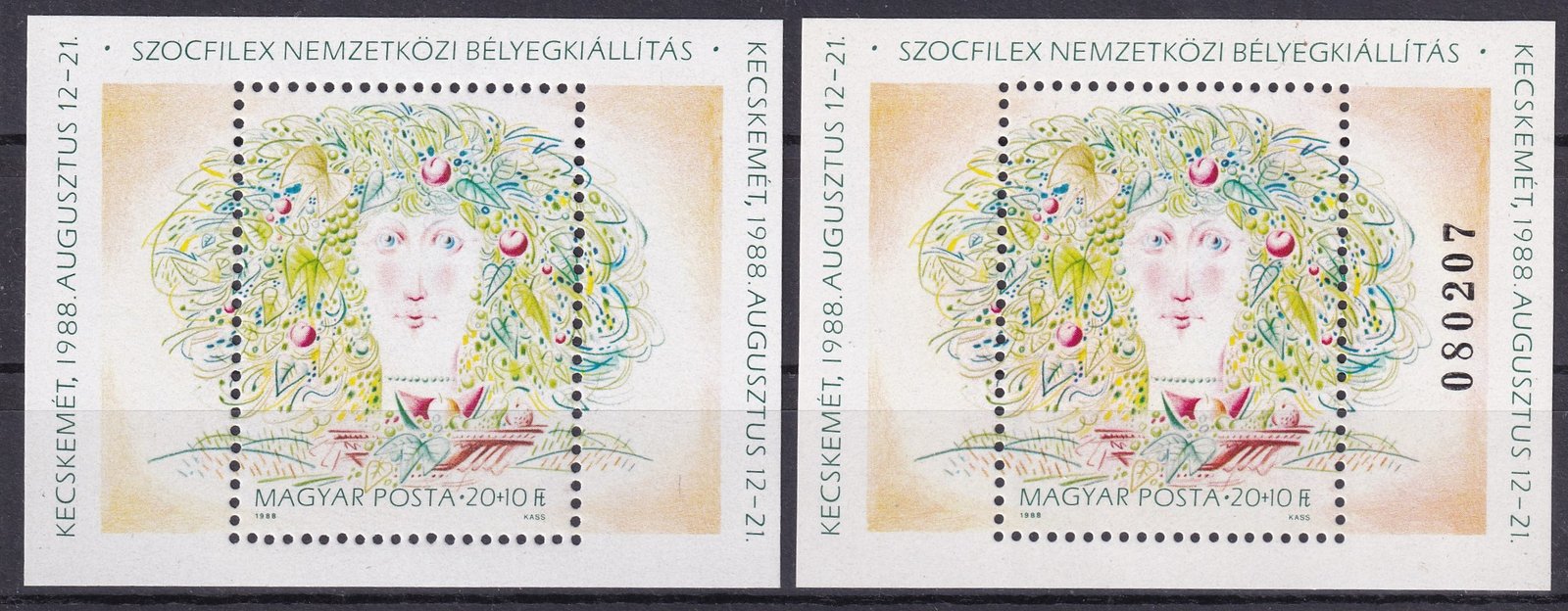 IMG_20251016_0019 1988. Szocfilex blok, sorszám nélkül és sorszámozott