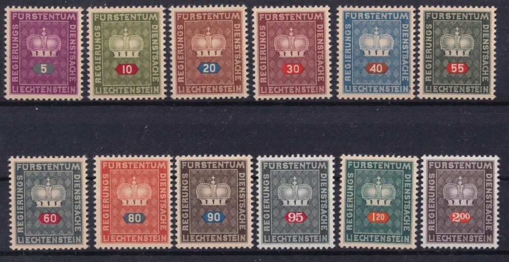 Liechtenstein 1968. Hivatalos sor