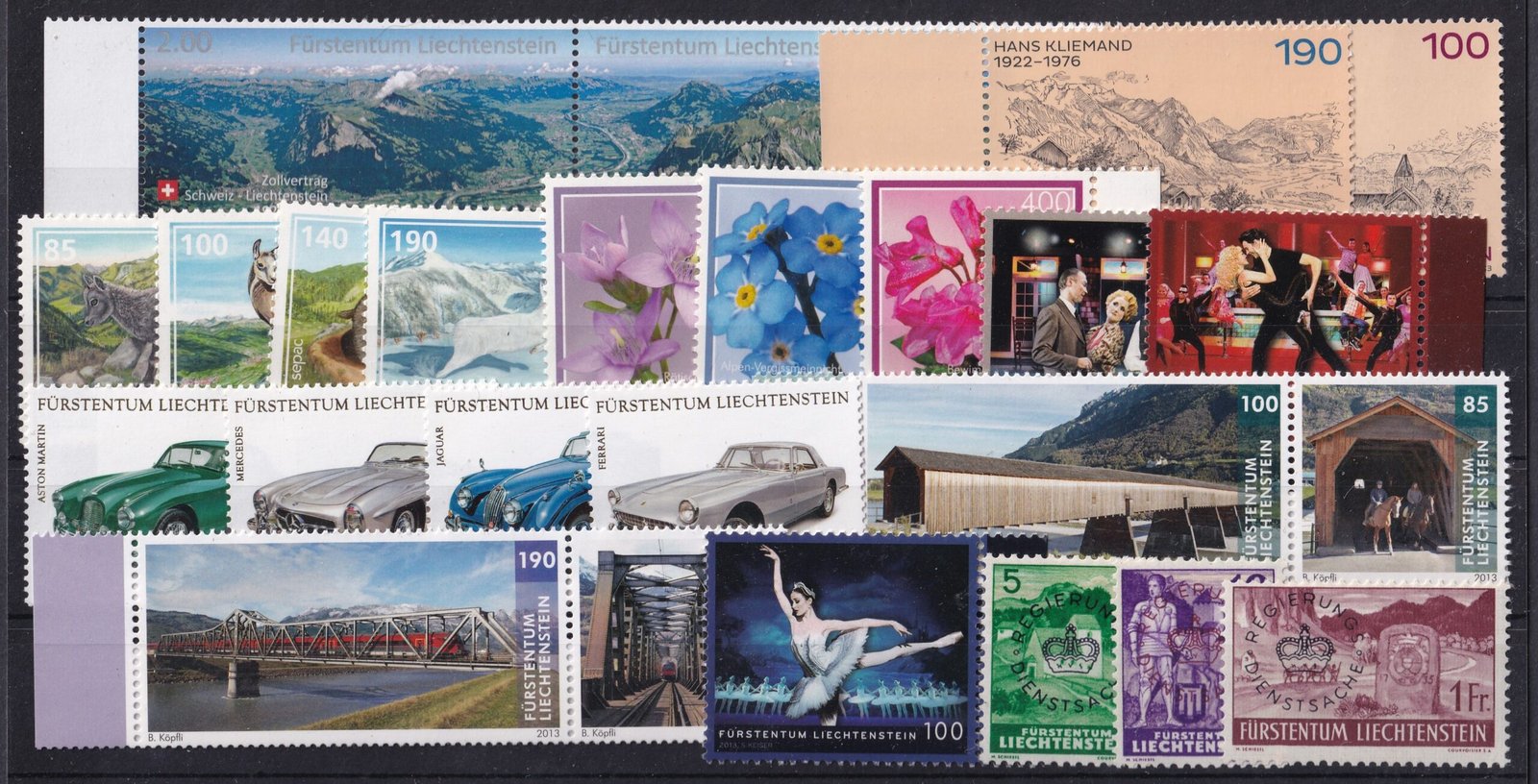 Liechtenstein postatiszta bélyegek