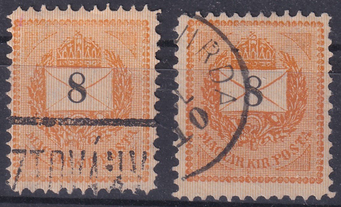 IMG_20251018_0004 1888. Feketeszámú 8 kr (sztereotip), hegyes és tompa fogú változattal - a tompa fogú darabok nagyon ritkák!