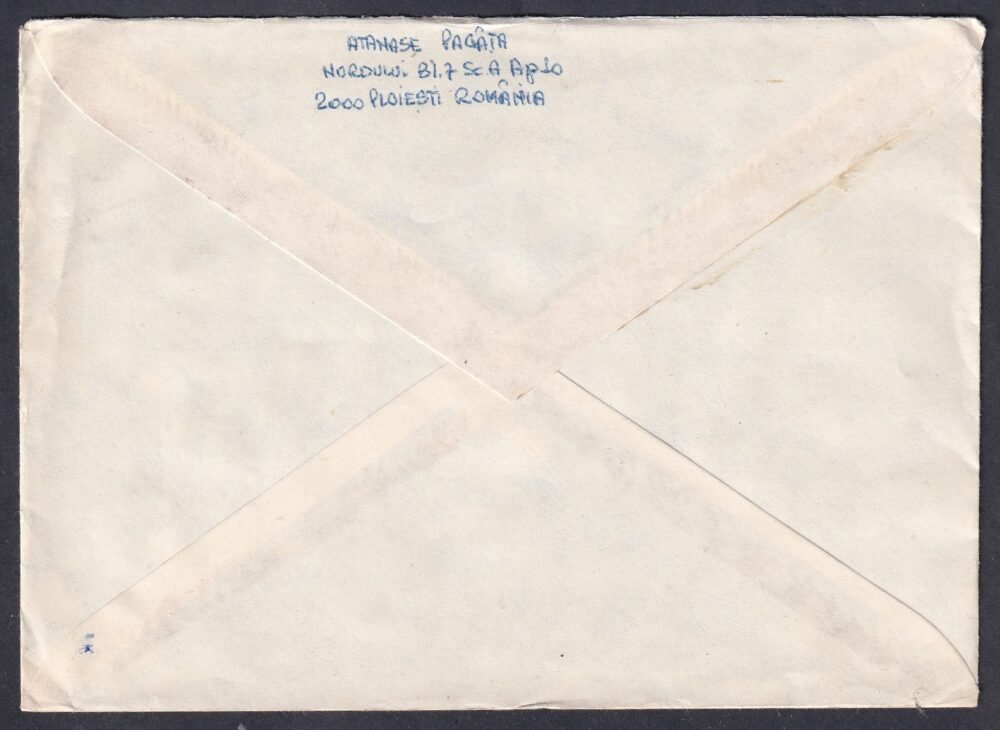 1966. Ploiesti (Ro) Budapestre feladott levél, sport motívum bélyegekkel
