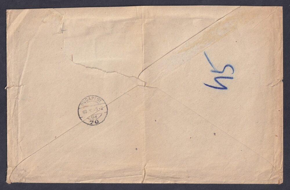 1960. Hajdu-Szoboszló, Budapestre feladott 2. súlyfokozatú ajánlott levél