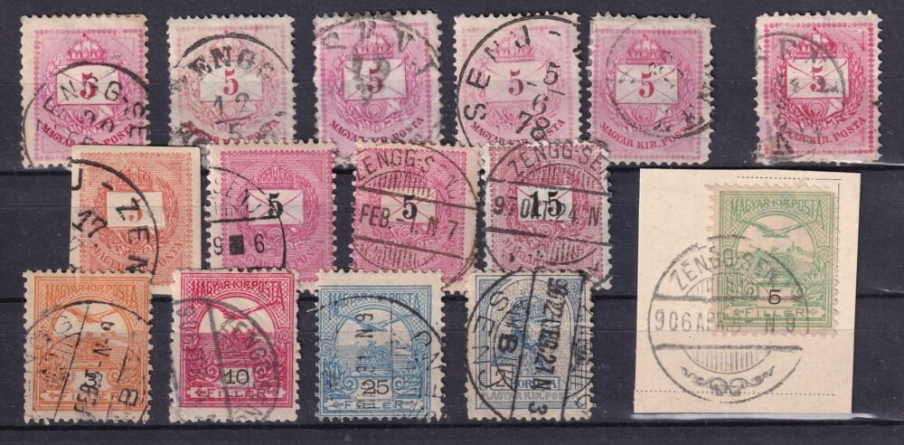 ZENGG lebélyegzések - érdekes gyűjtemény nagyon magas pontértékkel!