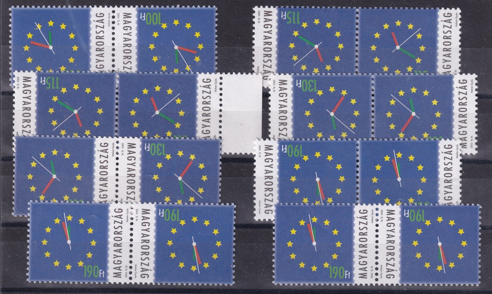 3003-2004. Úton az Európai Unióban kiadások - ritka tépés mintákkal