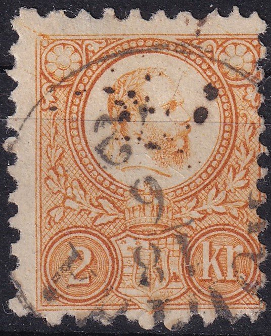 1871. Réznyomat 2 kr, lemez hiba a bal felső sarokban
