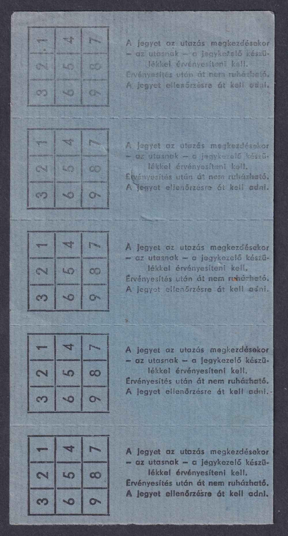 BKV - 1,50 Ft Autóbusz 5 db-os használatlan jegytömb
