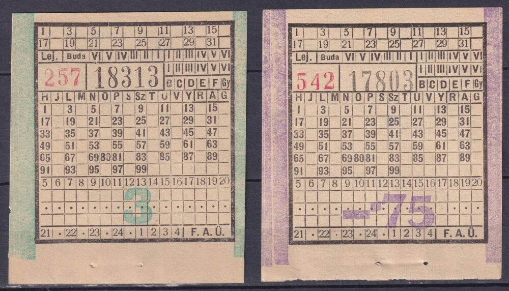 2 db FAÜ használatlan jegy - ritkább típusok!