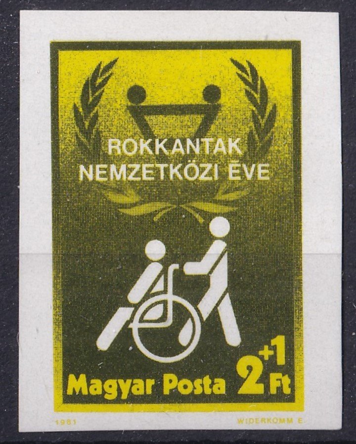 1981. Rokkantak nemzetközi éve - vágott bélyeg