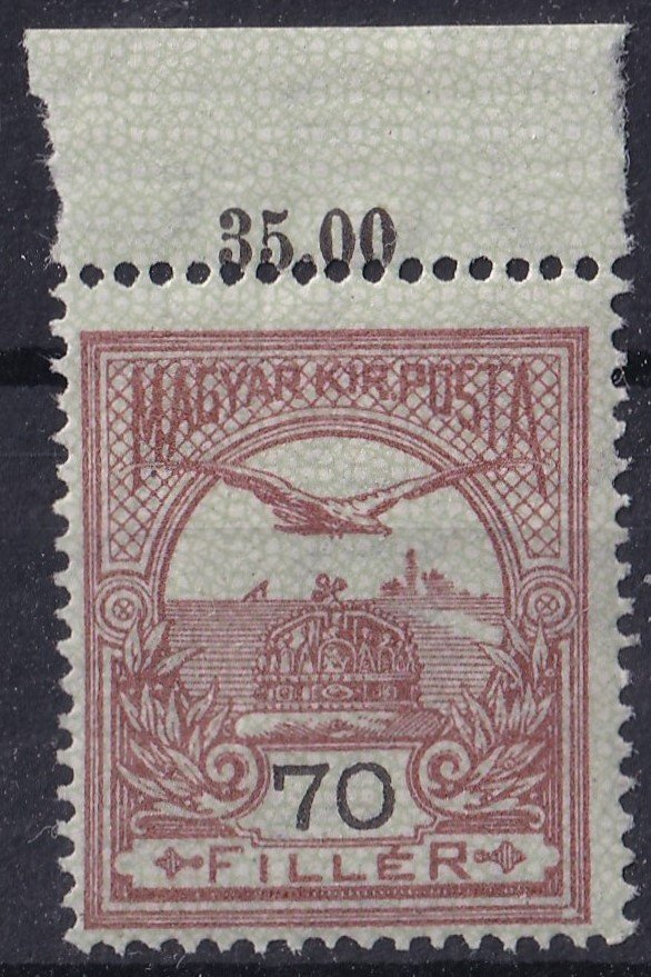 1913. Turul 70f elcsúszott ívszéli összegzés