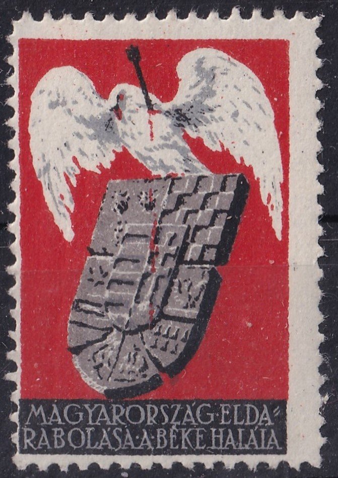 1940. Magyarország eldarabolása a Béke halála - A Magyar Nemzeti Szövetség kiadása -levélzáró