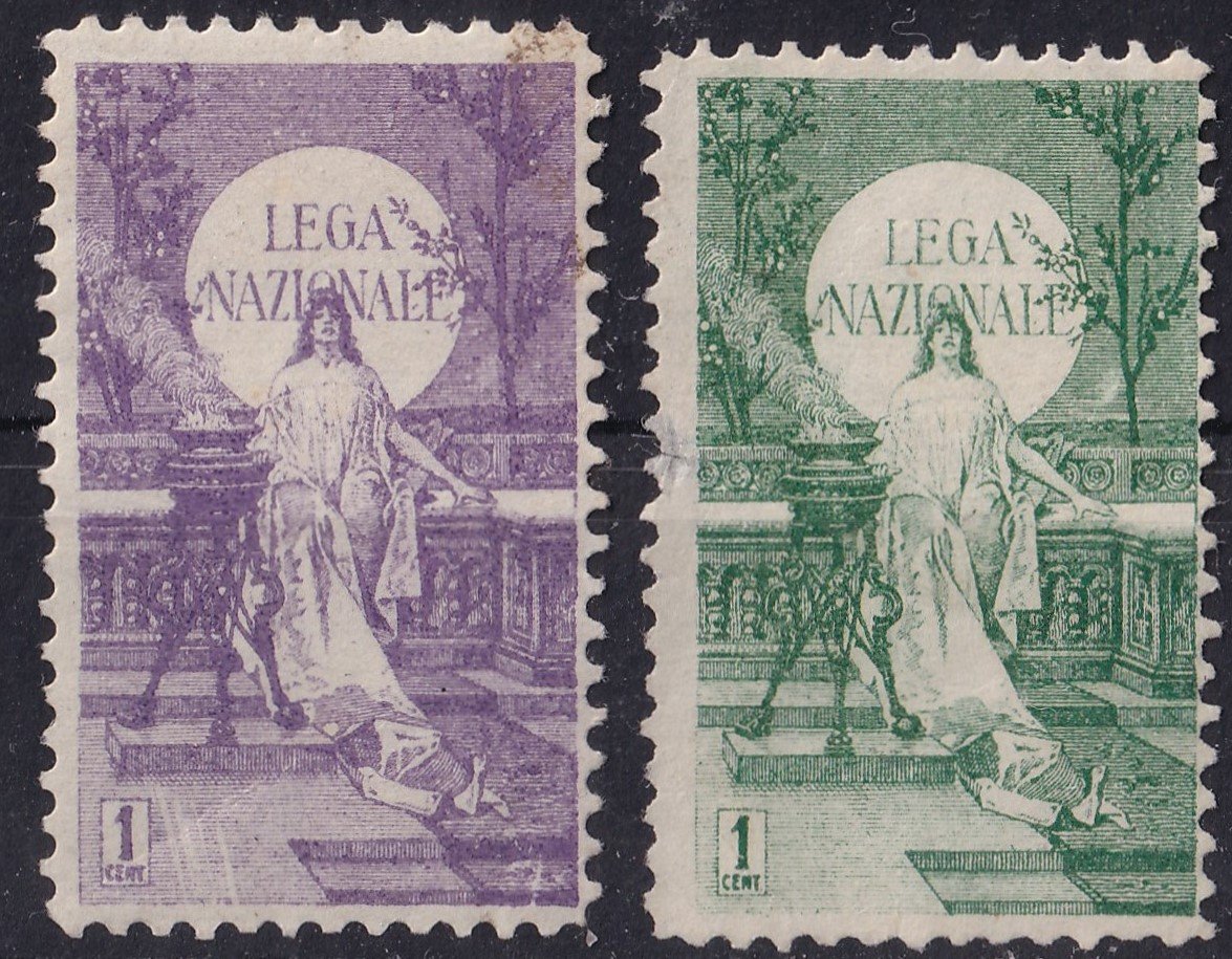 Propaganda bélyegek az Osztrák Monarchia olasznyelvű területein - Nemzeti Liga