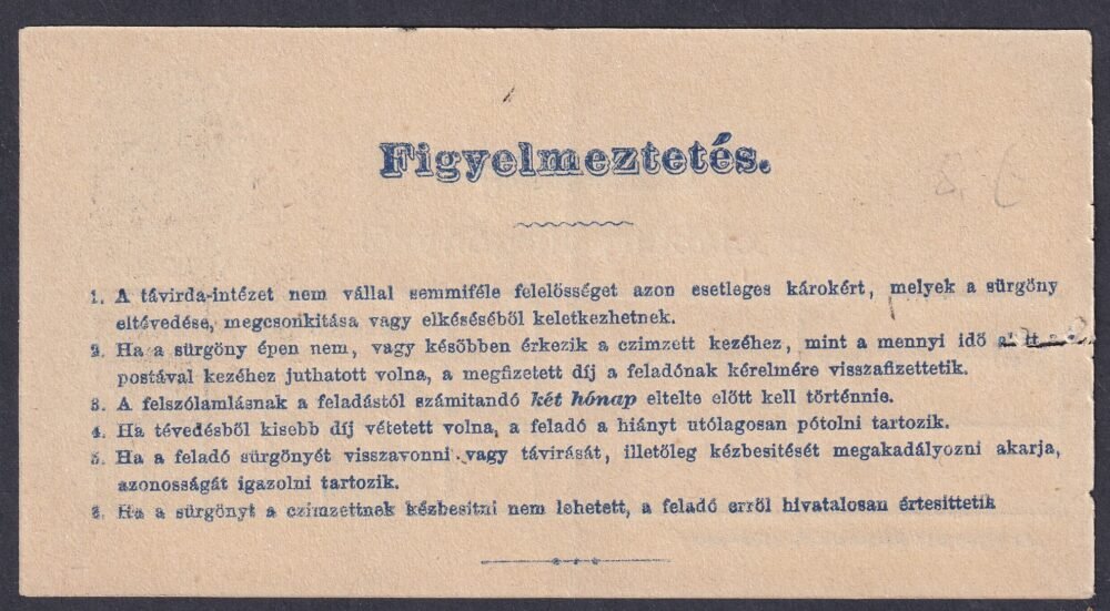 Vácz Távírda Feladóvény – kiállítási minőségben