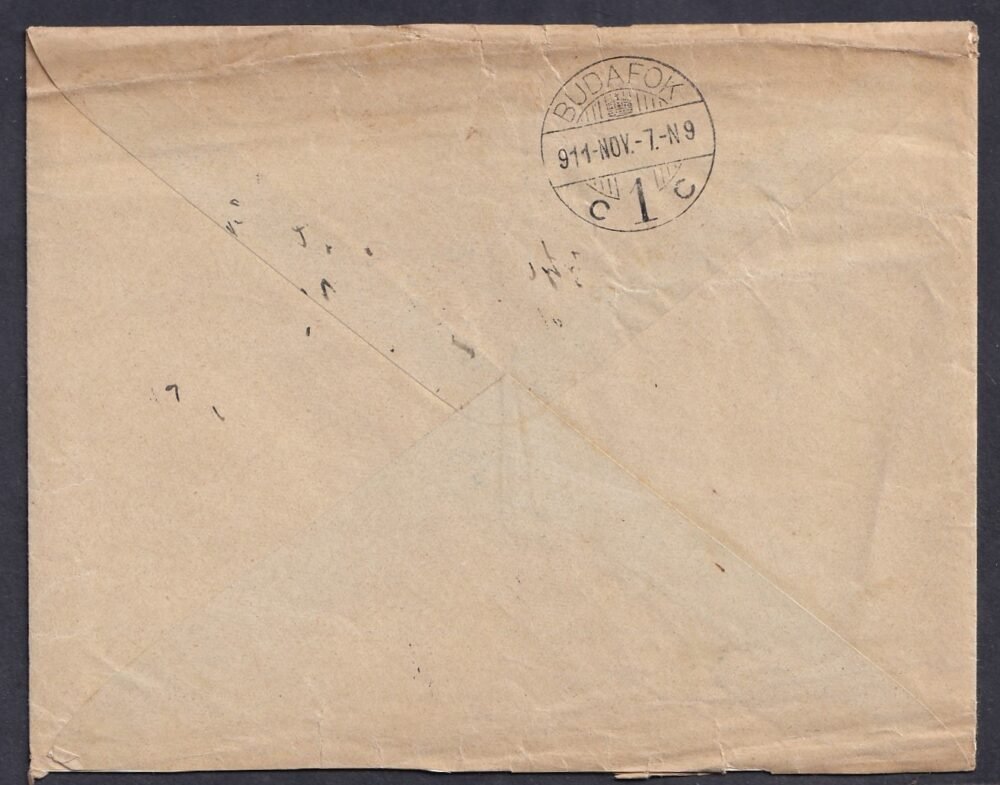 IMG_20251029_0020 1911. Budafok, helyben feladott ajánlott levél - visszí küldve a feladónak