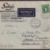 1946. Svájcba feladott légiposta levél - látványos előoldali kezelésekkel