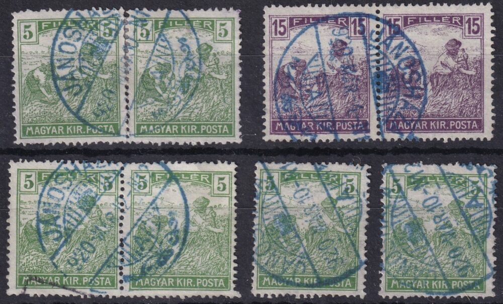 JÁNOSHÁZA - kék színű bélyegzések