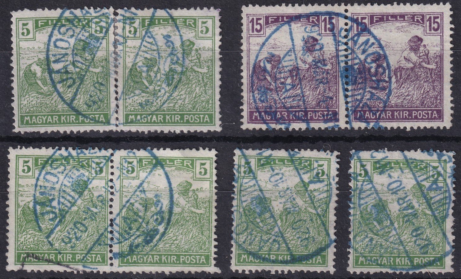 JÁNOSHÁZA - kék színű bélyegzések