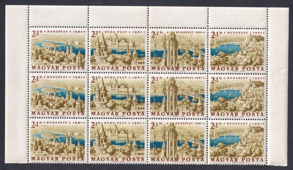 1961. Bélyegnap - Budapest Panoráma - 3 db sor