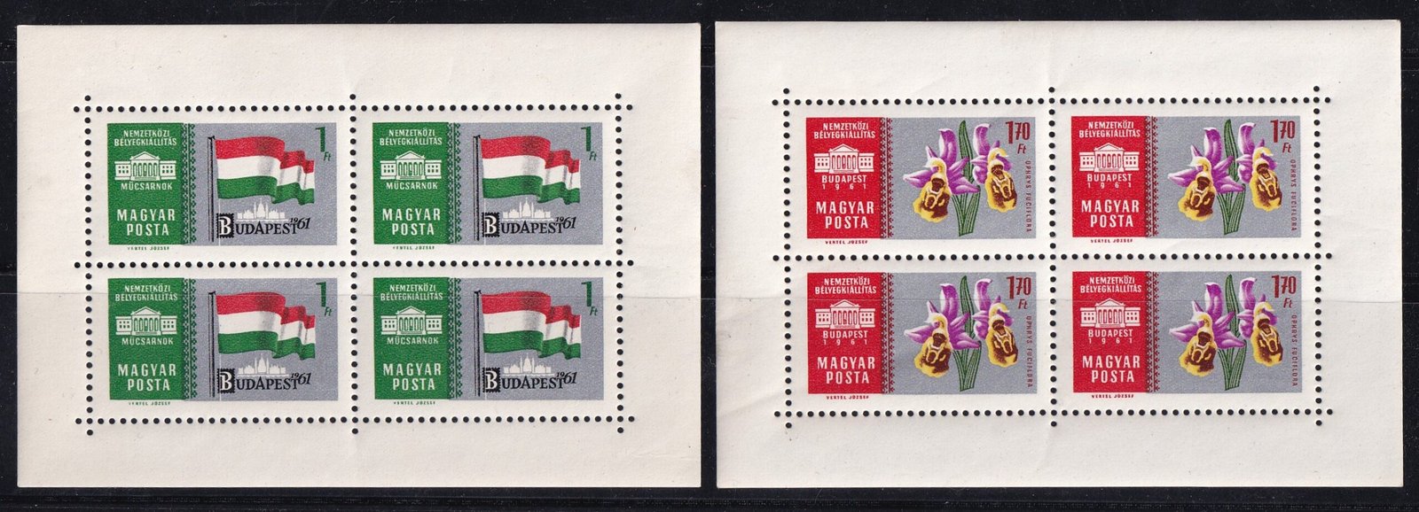 1961. Nemzetközi Bélyegkiállítás kisív sor