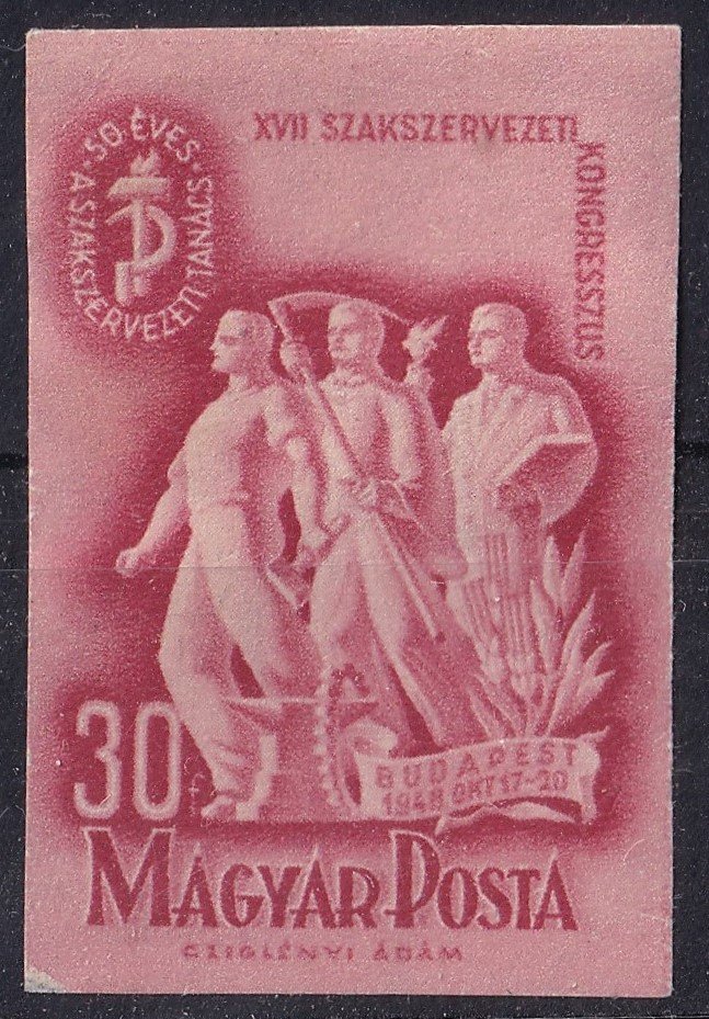 IMG_20251031_0016.2 1948. Szakszervezet 30f vágott bélyeg