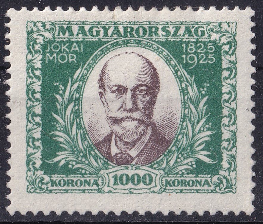 1925. Jókai Mór 1000 K - a középrész nyomat ívszinátnyomatával
