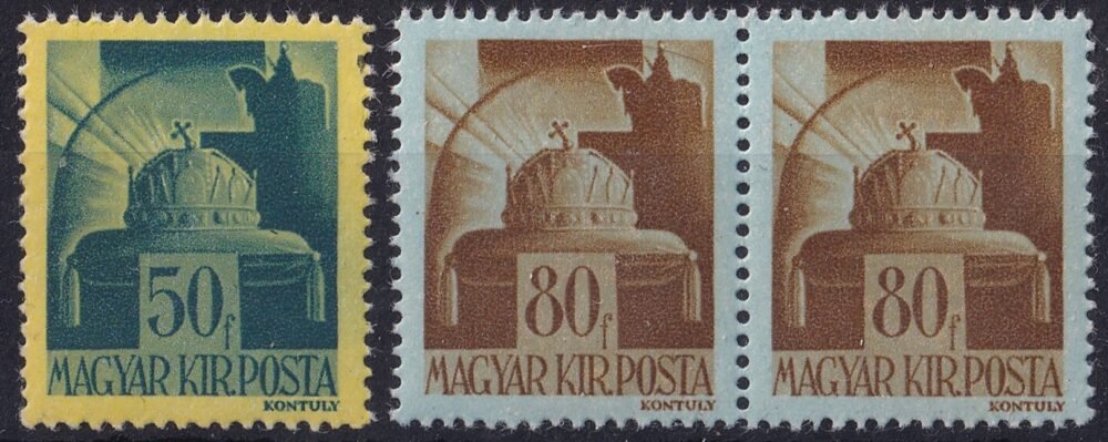 1945. Kisegítő bélyegek fázis nyomat hiánnyal