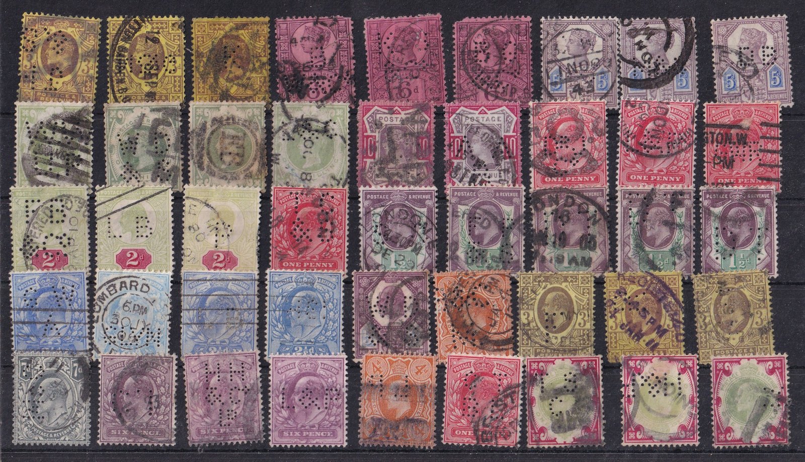 Nagy Britannia – forgalmi perfin bélyegek