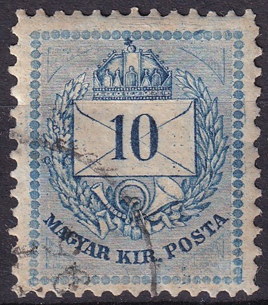 1881. II. 10kr szeplős lemez hiba (festék szemcsék)
