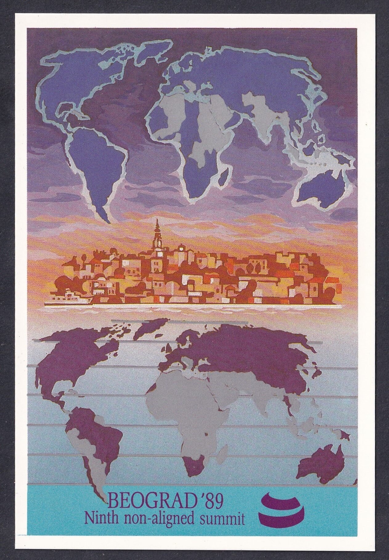 1989. Jugoszlávia és az el nem kötelezett országok belgrádi csúcstalálkozó - képeslap