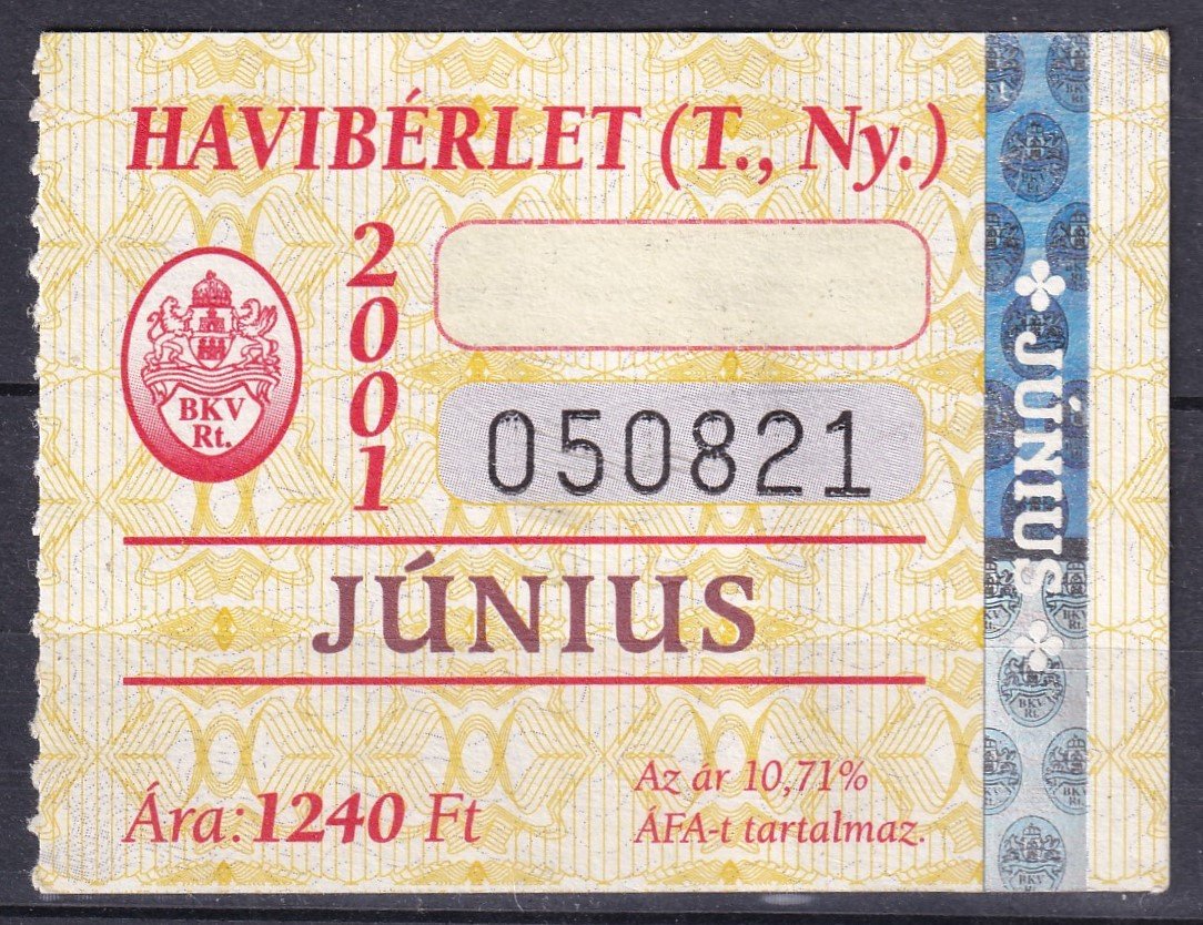 200. BKV - Havibélyeg (T., Ny)/Június