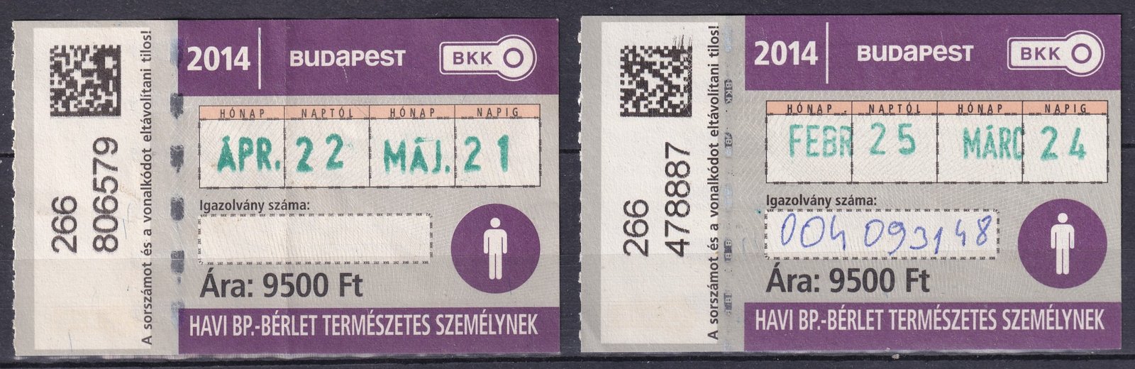 2 db 2014. BKK - Havibérlet