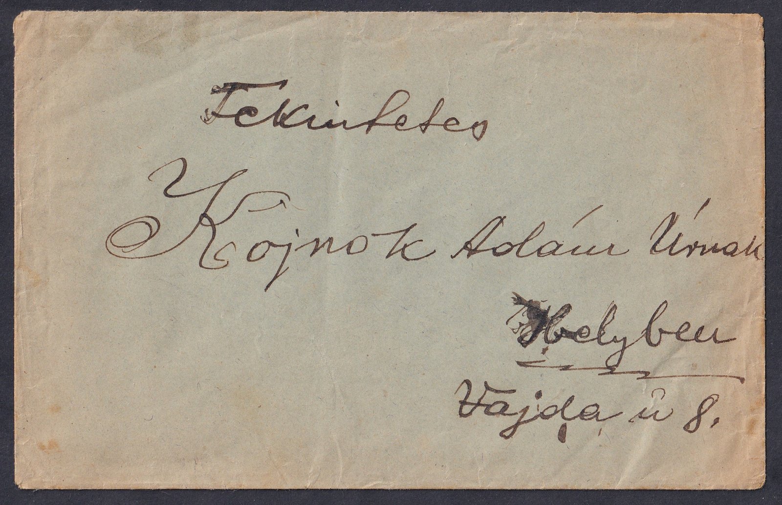 1912. Hódmezővásárhely, helyi levél kisegítő portóval