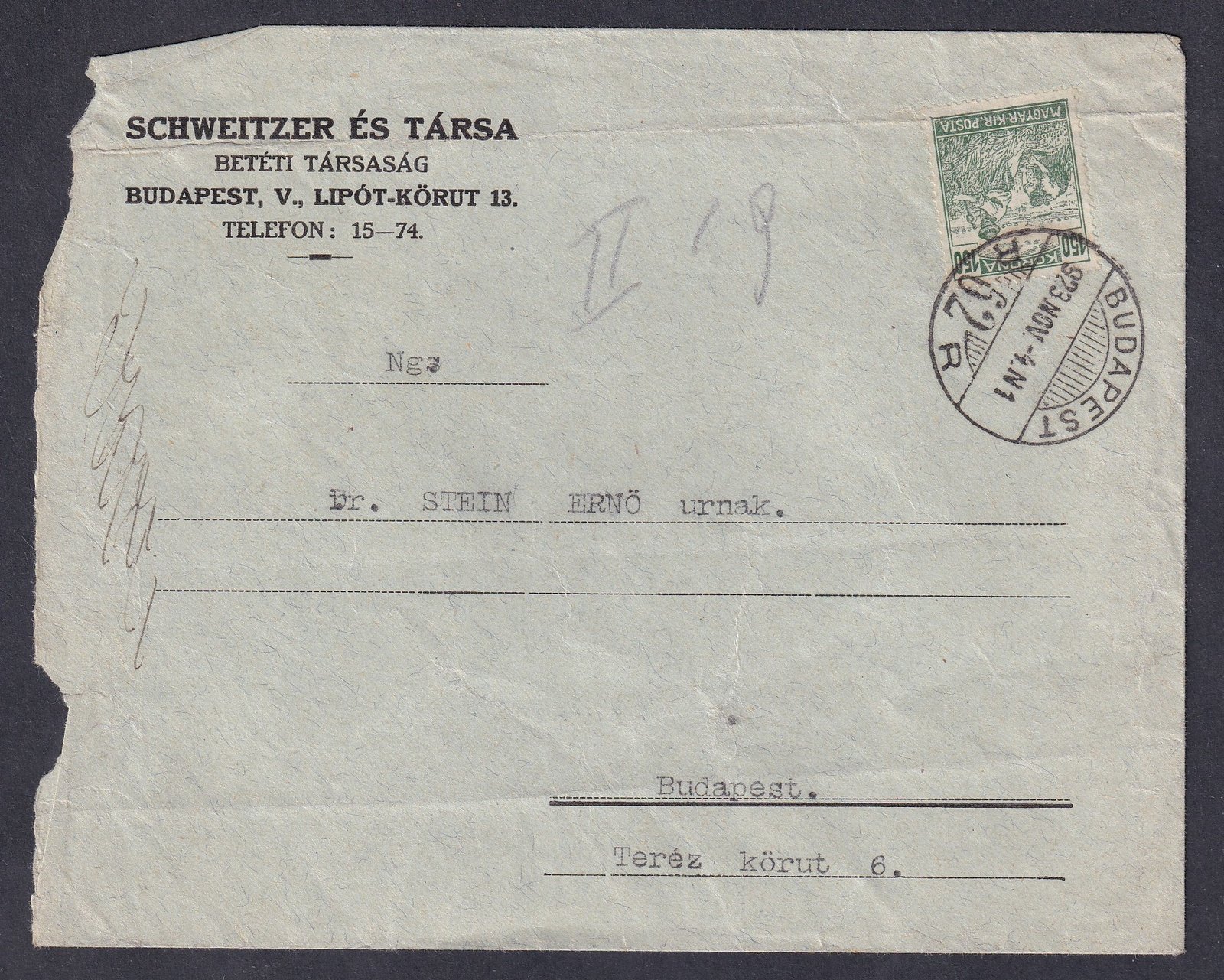 IMG_20251117_0021 1923. Budapest, helyi levél