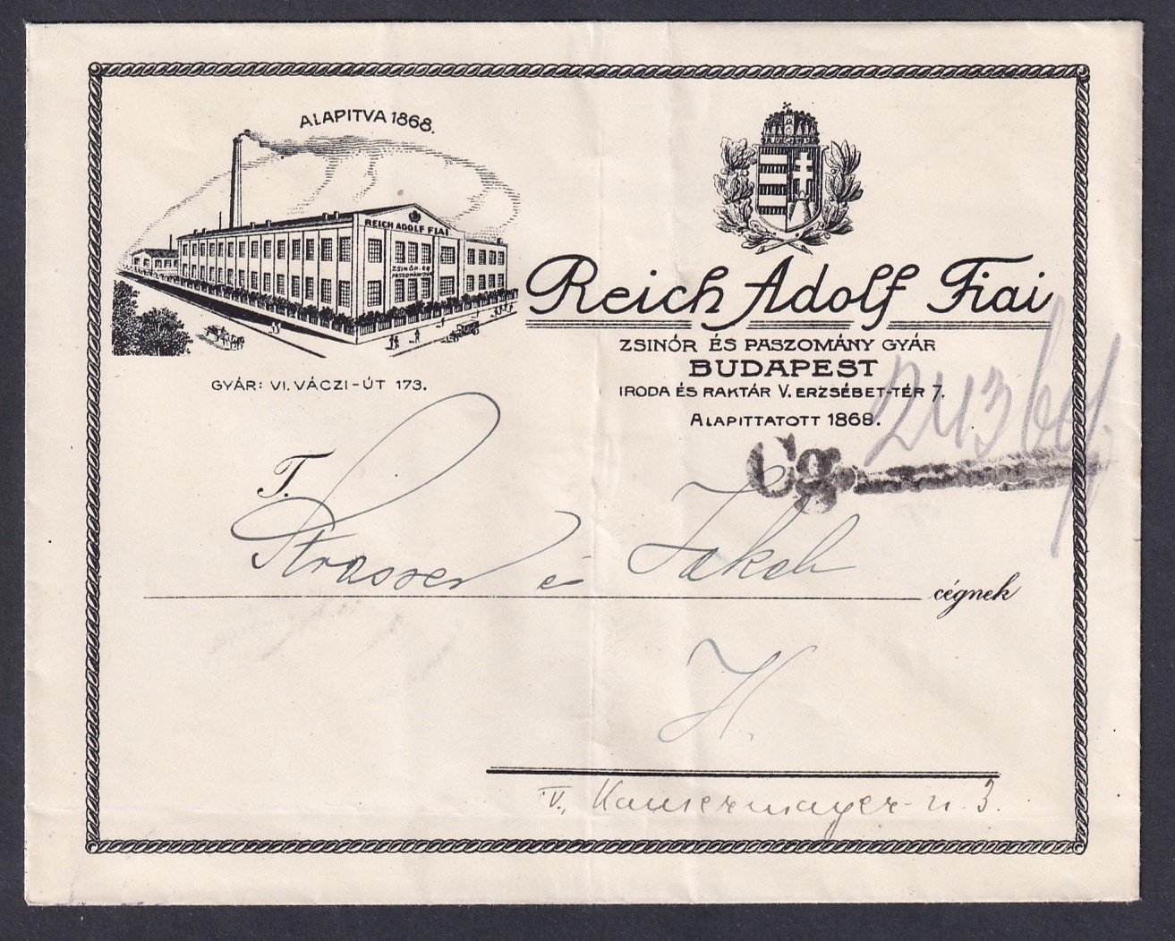 IMG_20251120_0004 Budaoest, helyben posta nélkül-futárral készbesítve dekoratív céges boríték