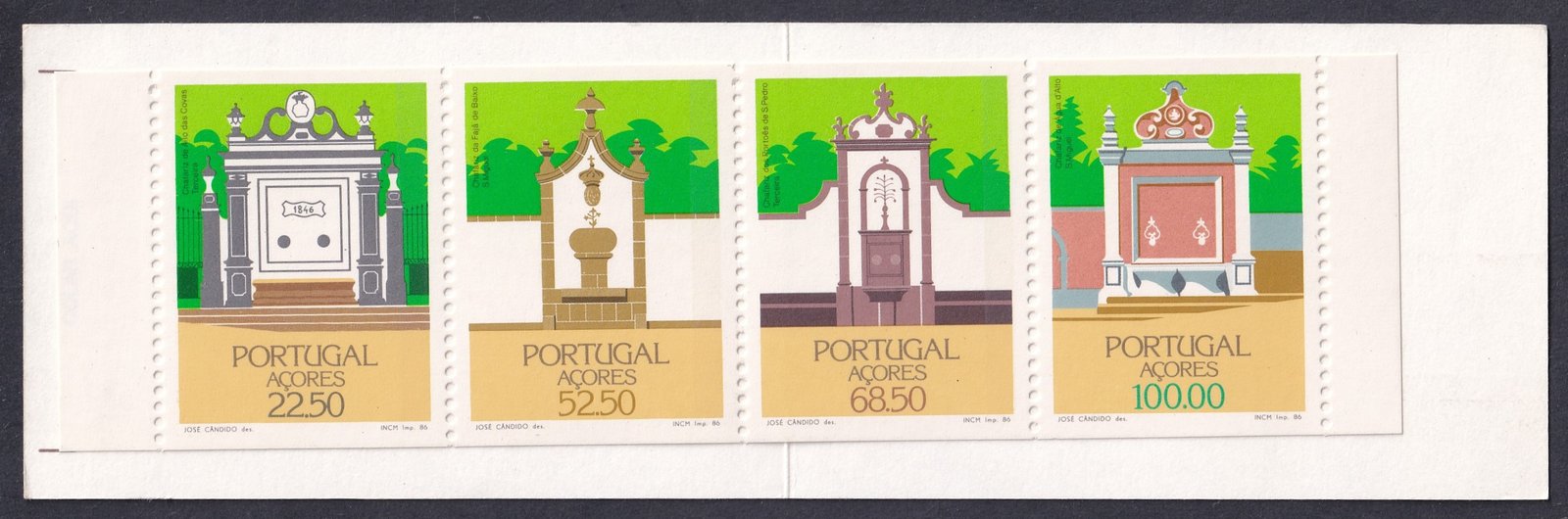IMG_20251120_0014 1986. Azori-szigetek, Építészet bélyegfüzet