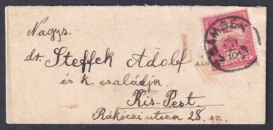 1906. Zsámbék, Kis-Pest-re feladott kisalakú (hölgy levél)