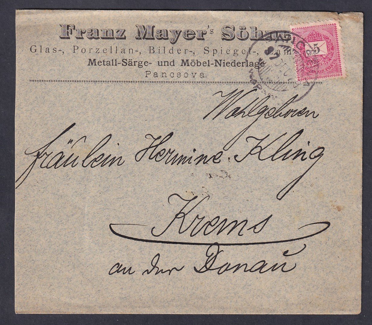 IMG_20251120_0033.1 1897. Pancsova, Krems an der Donau-ba feladott levél