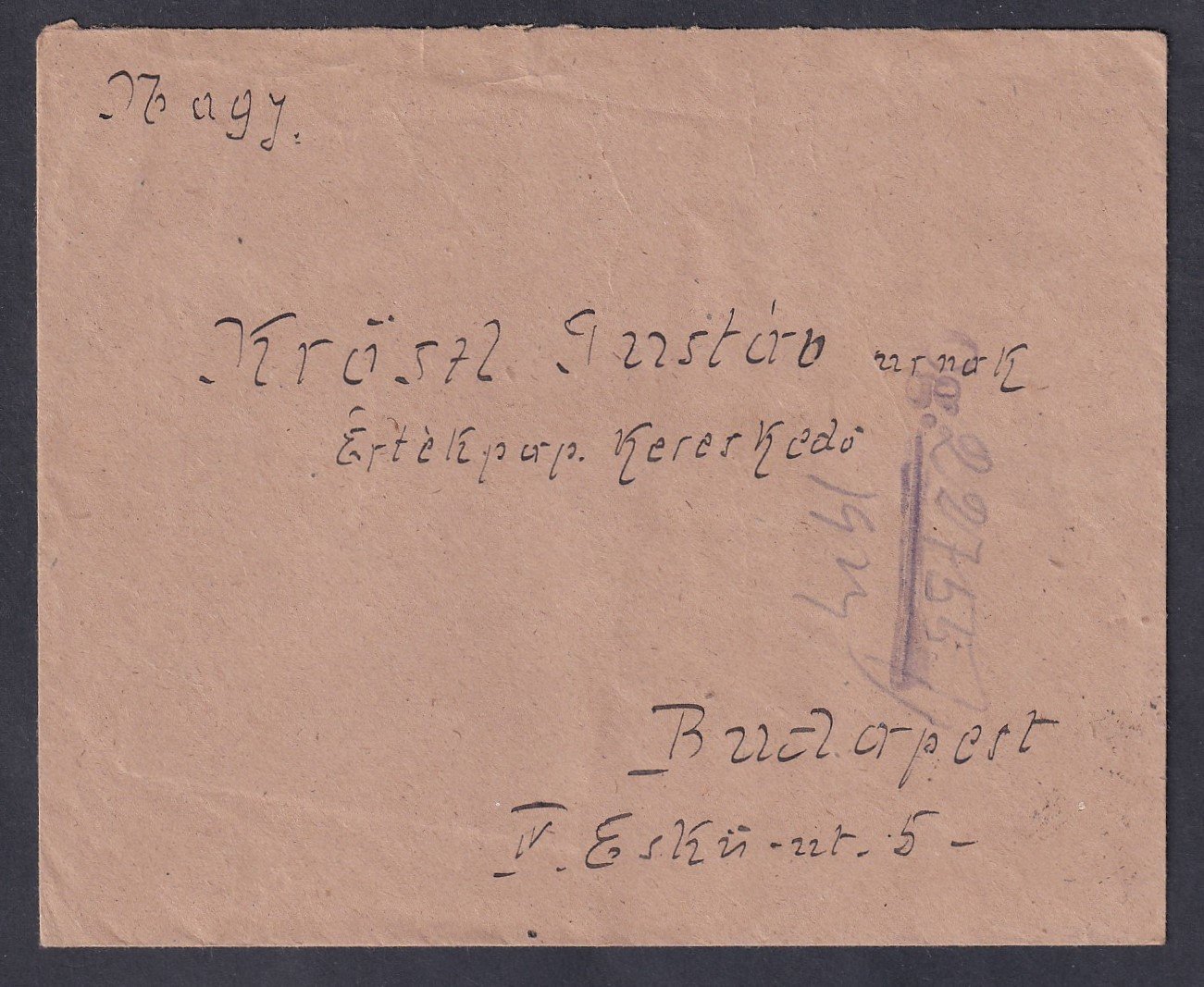 1924. (11. d.sz.) Budapest helyi levél