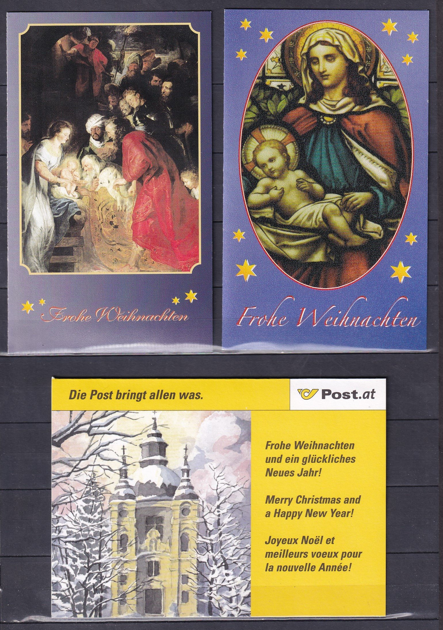 IMG_20251121_0057 Ausztria, 5 db klf. Karácsony bélyeges darabok