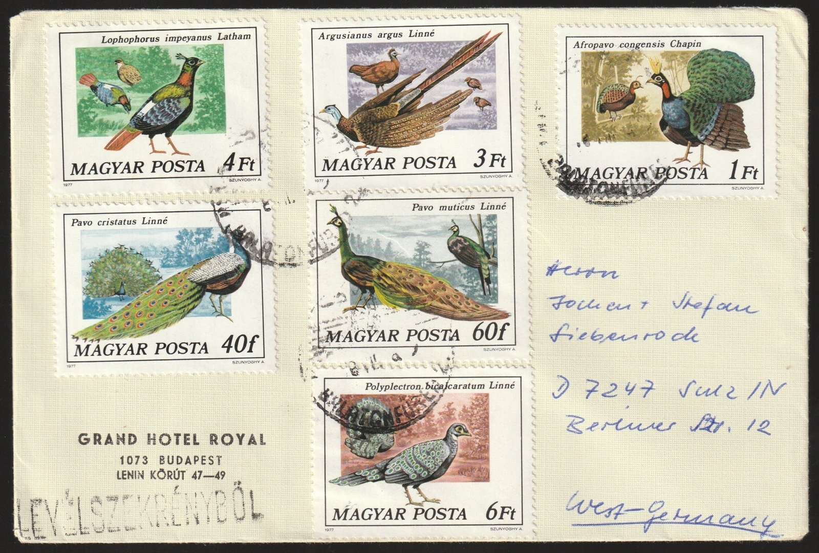 Németországba feladott levél