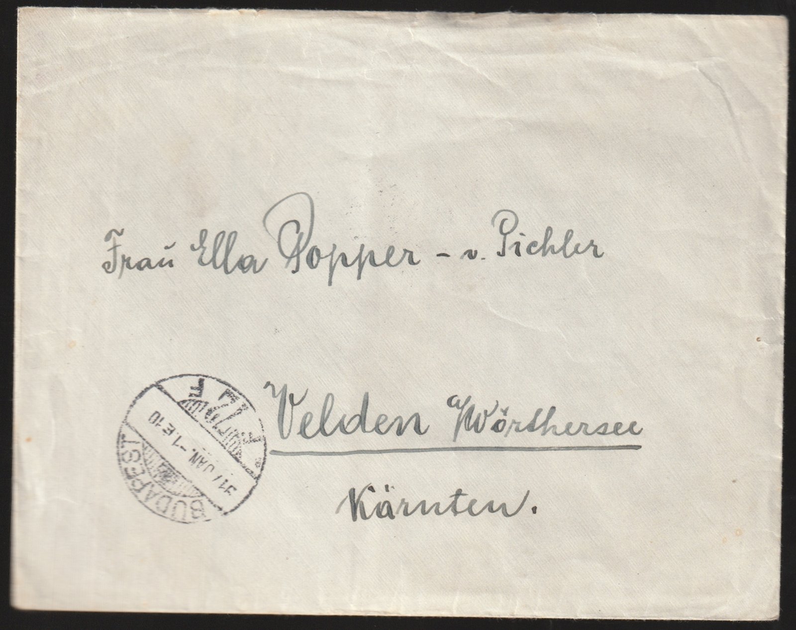 1917. Budaoest, Velden am Wörther See -be feladott levél 5x3f többes bérmentesítéssel